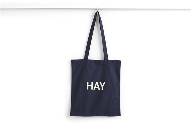 HAY Tote Bag - Net med hvidt logo navy