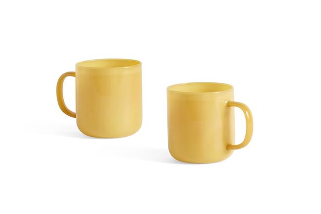 Borosilicate Mug - krus i sæt af to Jade gul fra HAY