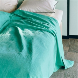 Linen sengetæppe 240x260 cm emerald green fra HAY