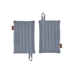 Striped Denim Potholder - demin grydelapper pk2 fra OYOY